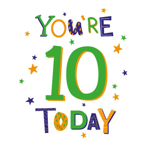 Picture of YOURE 10 TODAY BIRTHDAY CARD